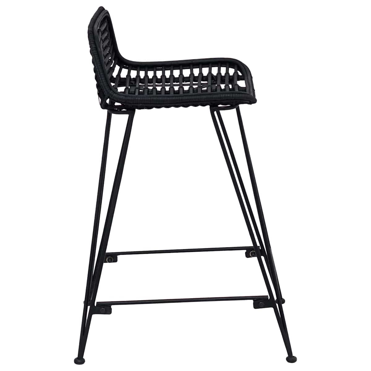 Barbænk 2 stk. 44 x 45 x 76 cm Rattan og Stål - Billede 6