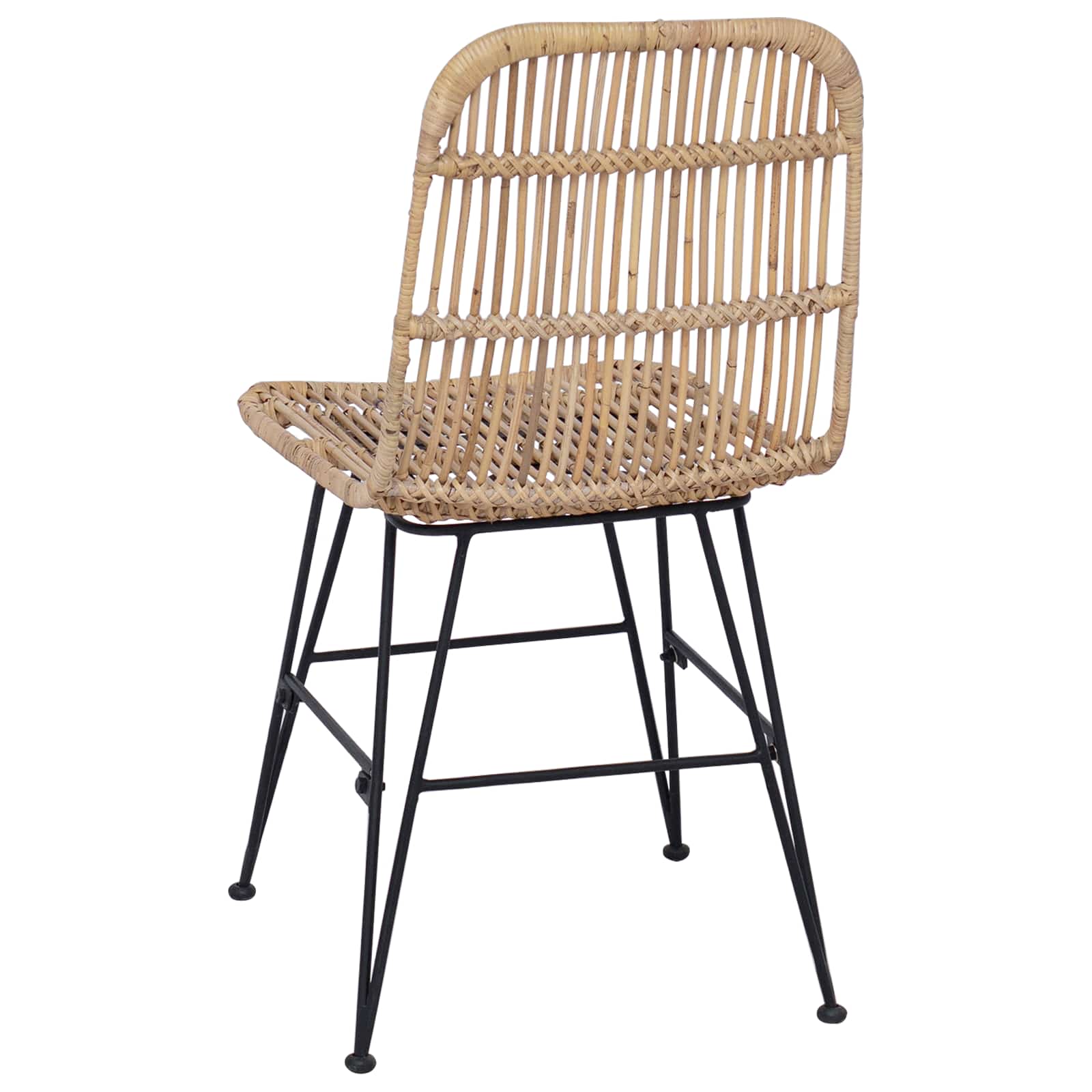 Jedilna stolica 2 pcs Naravna 41 x 55 x 85 cm Rattan in jeklo - slika 7