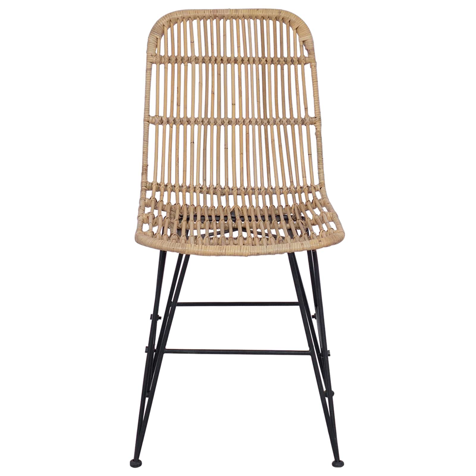 Jedilna stolica 2 pcs Naravna 41 x 55 x 85 cm Rattan in jeklo - slika 5