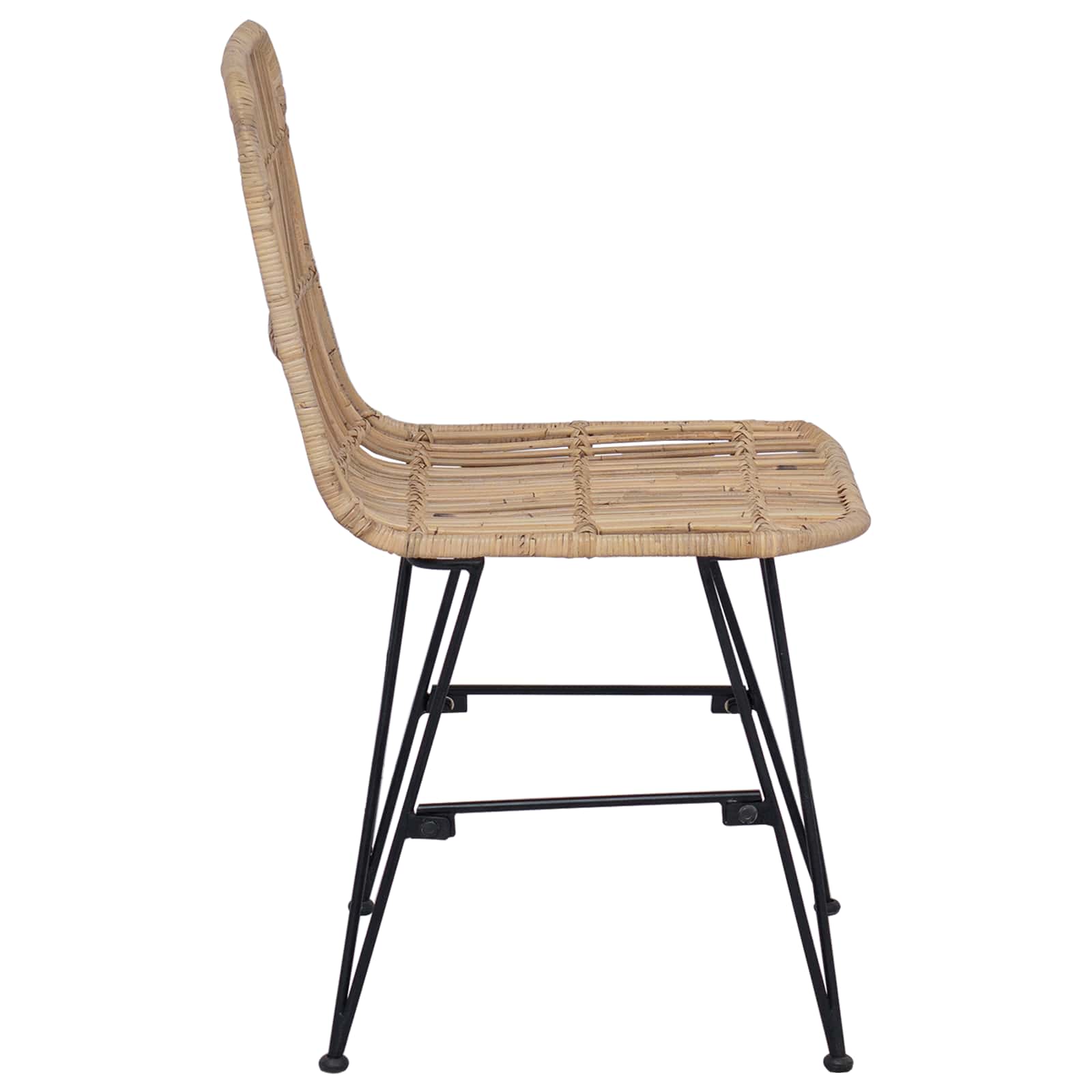 Jedilna stolica 2 pcs Naravna 41 x 55 x 85 cm Rattan in jeklo - slika 6