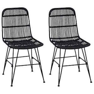 vidaXL S&ouml;&ouml;gitool 2 tk Rattan ja teras Must 41 x 55 x 85 cm