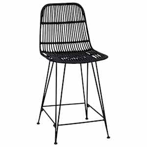 Barová stolička 2 pcs Černá 44 x 54 x 96 cm Ratan a ocel - obrázek 4