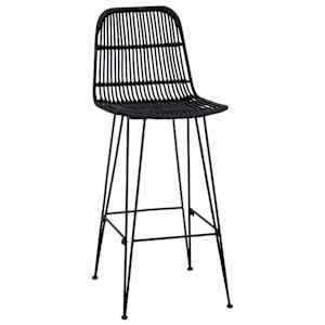 Barová stolička 2 pcs Černá 44 x 55 x 109 cm Ratan a ocel - obrázek 4