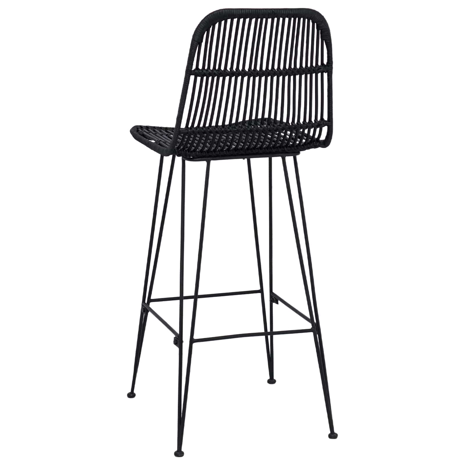 Barski stol 2 pcs Črna 44 x 55 x 109 cm Rattan in jeklo - slika 7