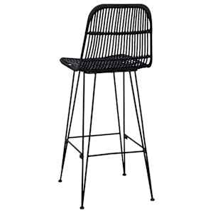 Barová stolička 2 pcs Černá 44 x 55 x 109 cm Ratan a ocel - obrázek 7