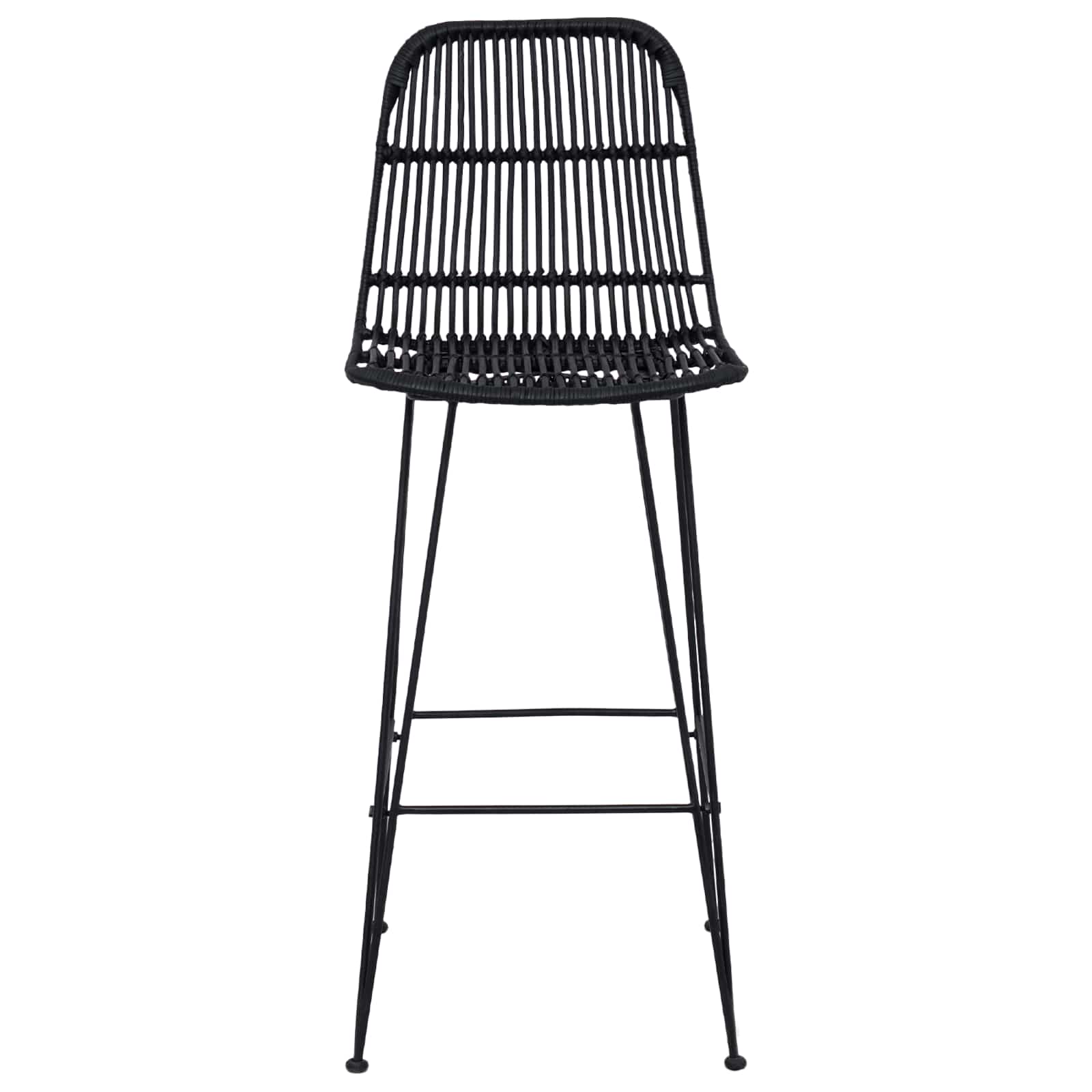 Barski stol 2 pcs Črna 44 x 55 x 109 cm Rattan in jeklo - slika 5