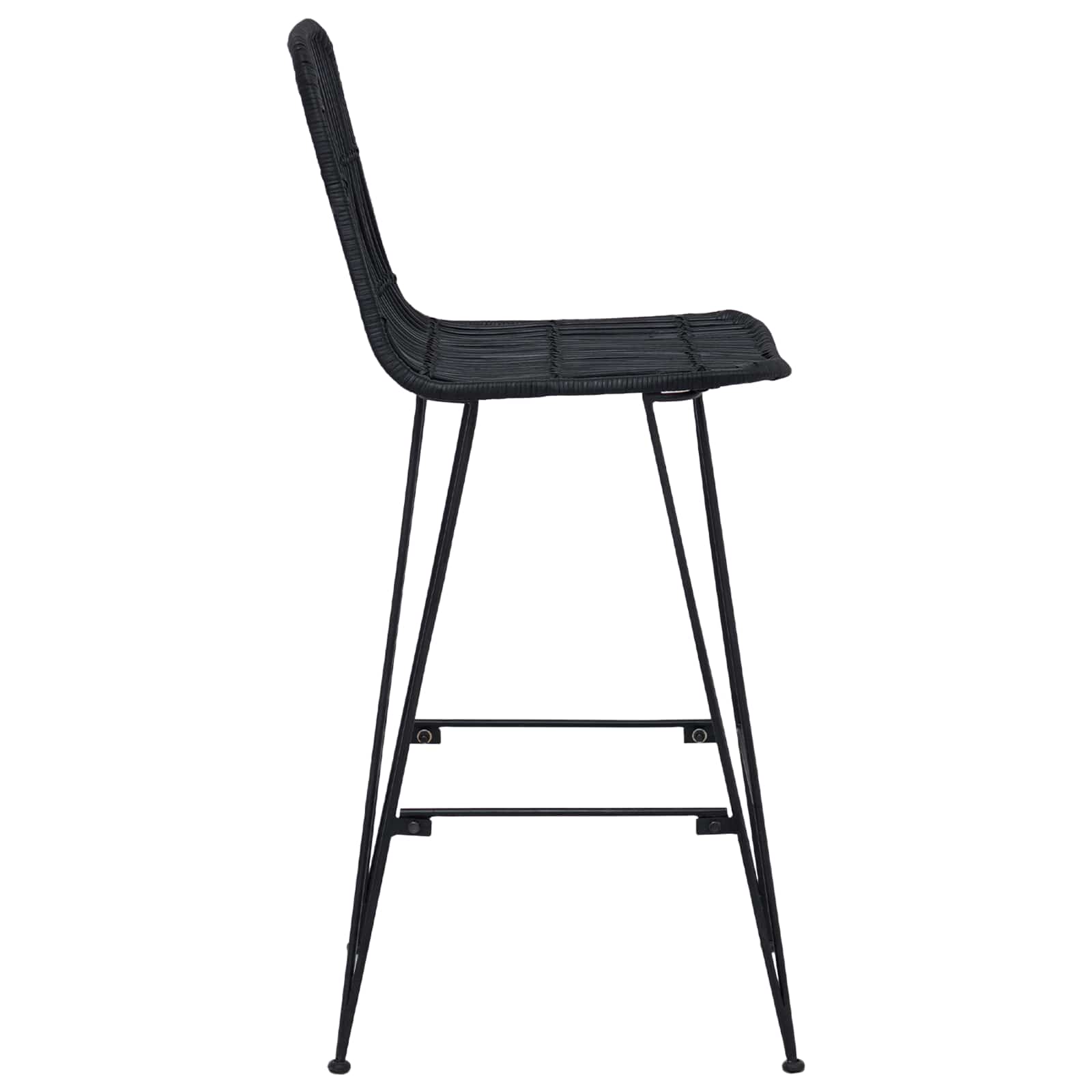 Barski stol 2 pcs Črna 44 x 55 x 109 cm Rattan in jeklo - slika 6