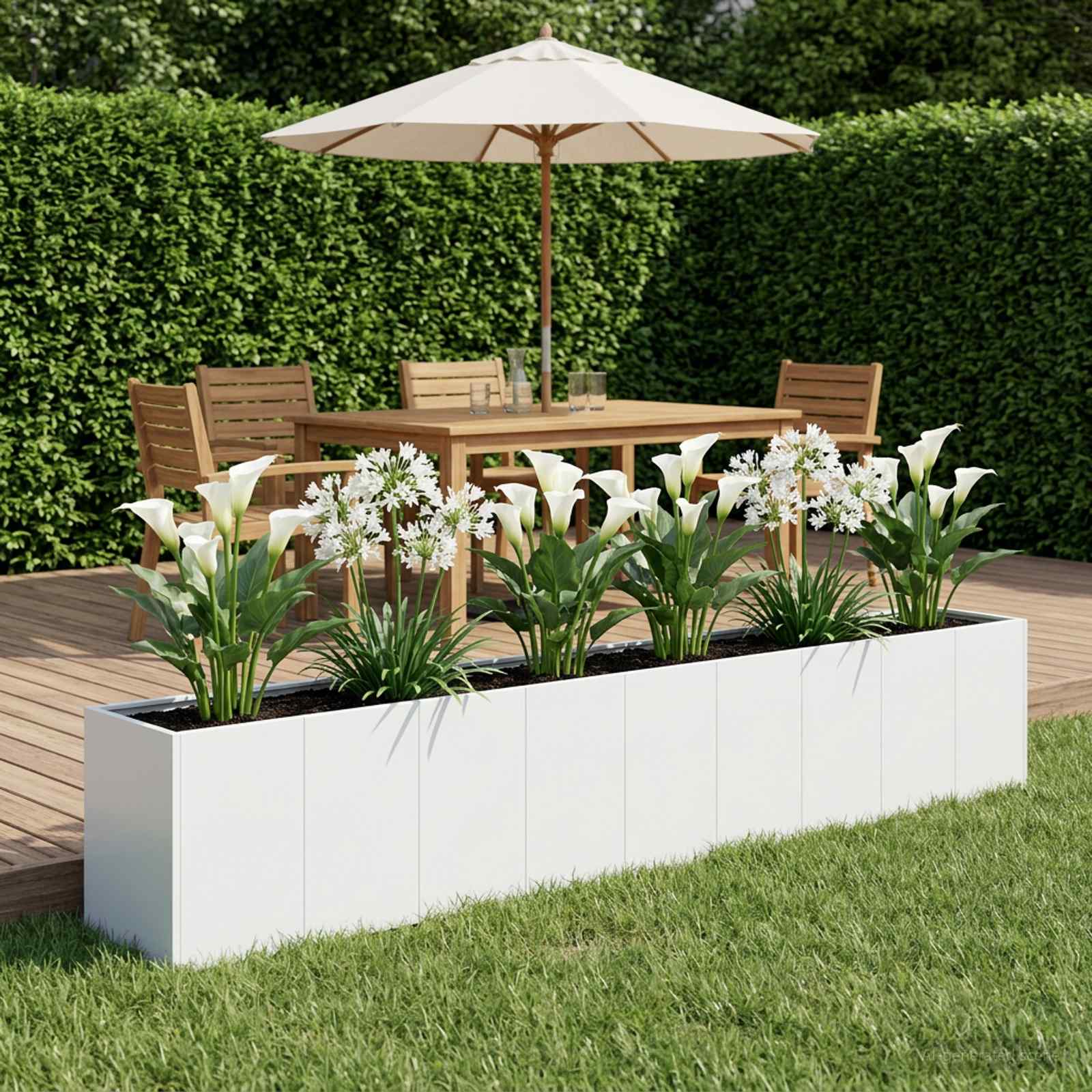 Plantenbak Wit 360 x 40 x 60 cm Koudgewalst staal image 1