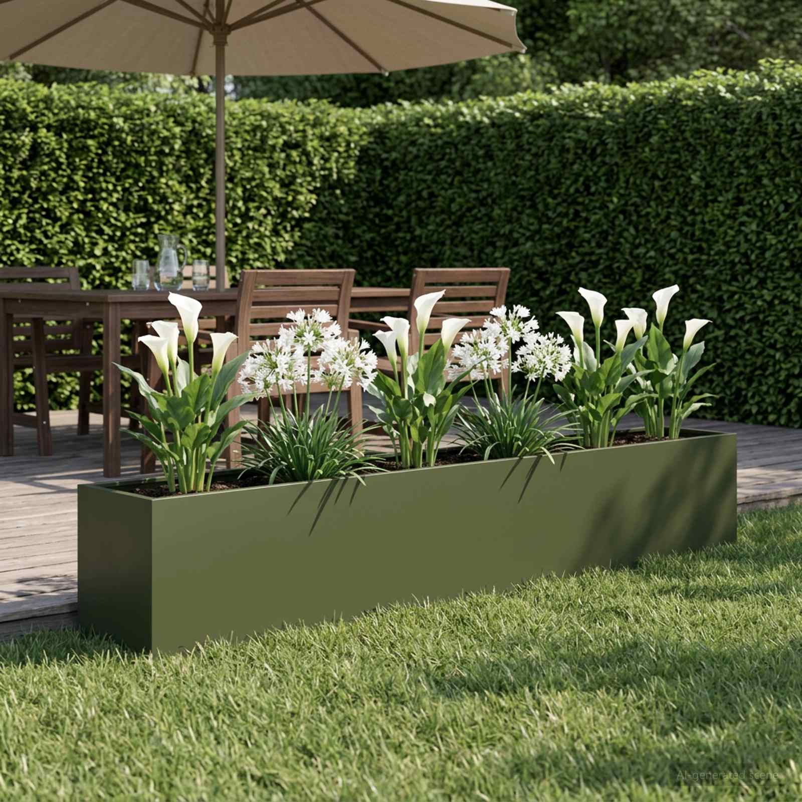 Plantenbak Olijfgroen 360 x 40 x 60 cm Koudgewalst staal image 1