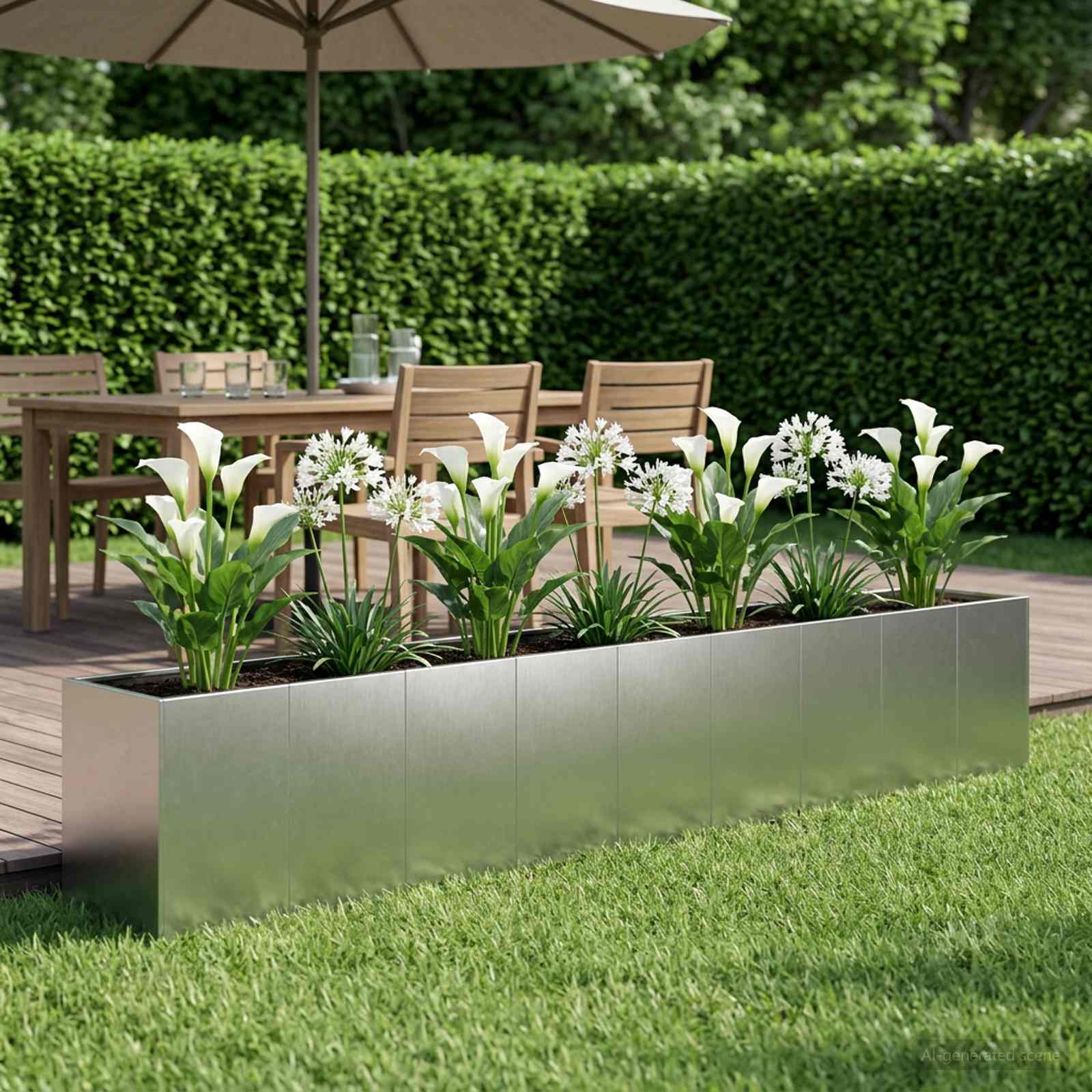 Plantenbak zilver 360 x 40 x 60 cm Roestvrij staal image 1