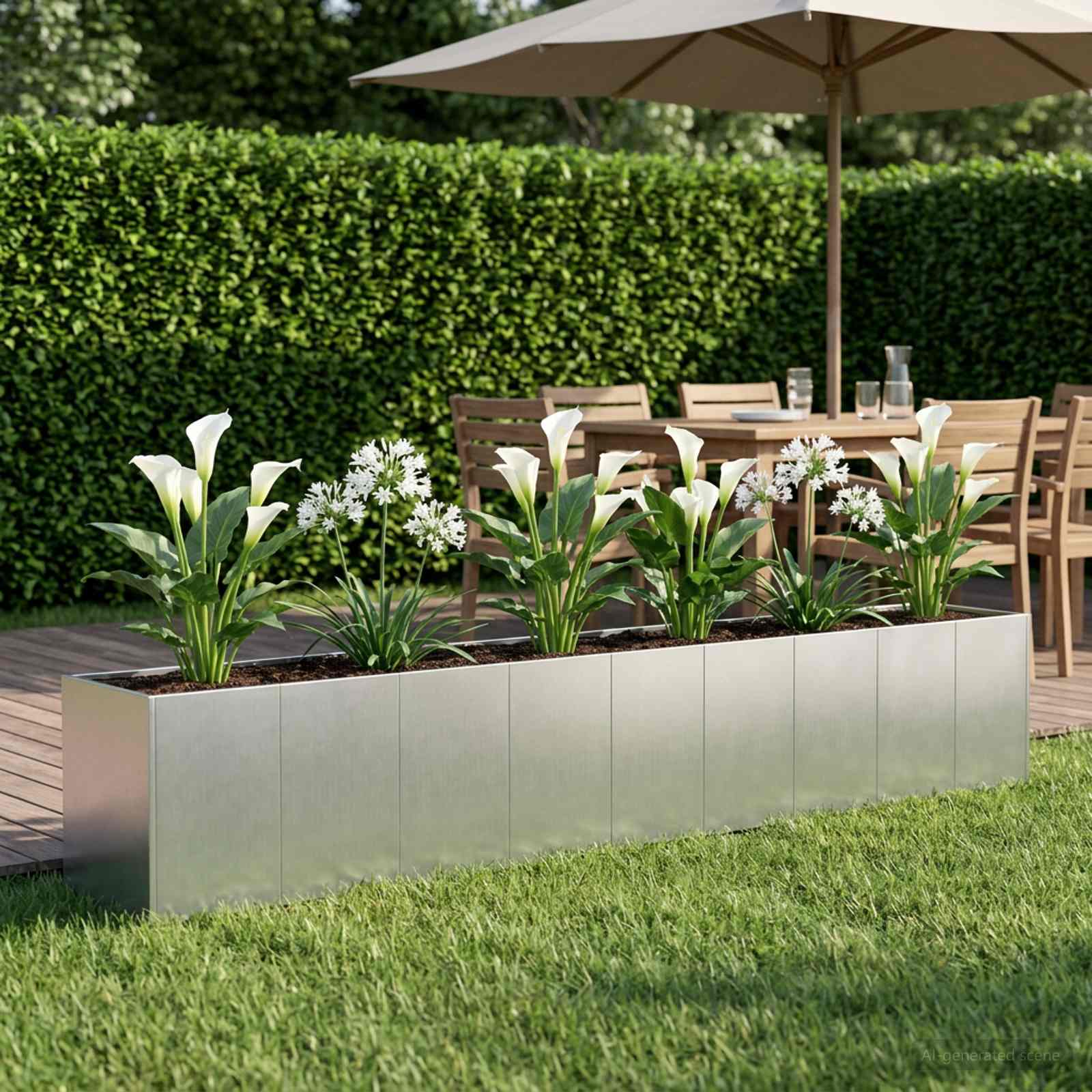 Plantenbak zilver 360 x 40 x 60 cm Gegalvaniseerd staal image 1