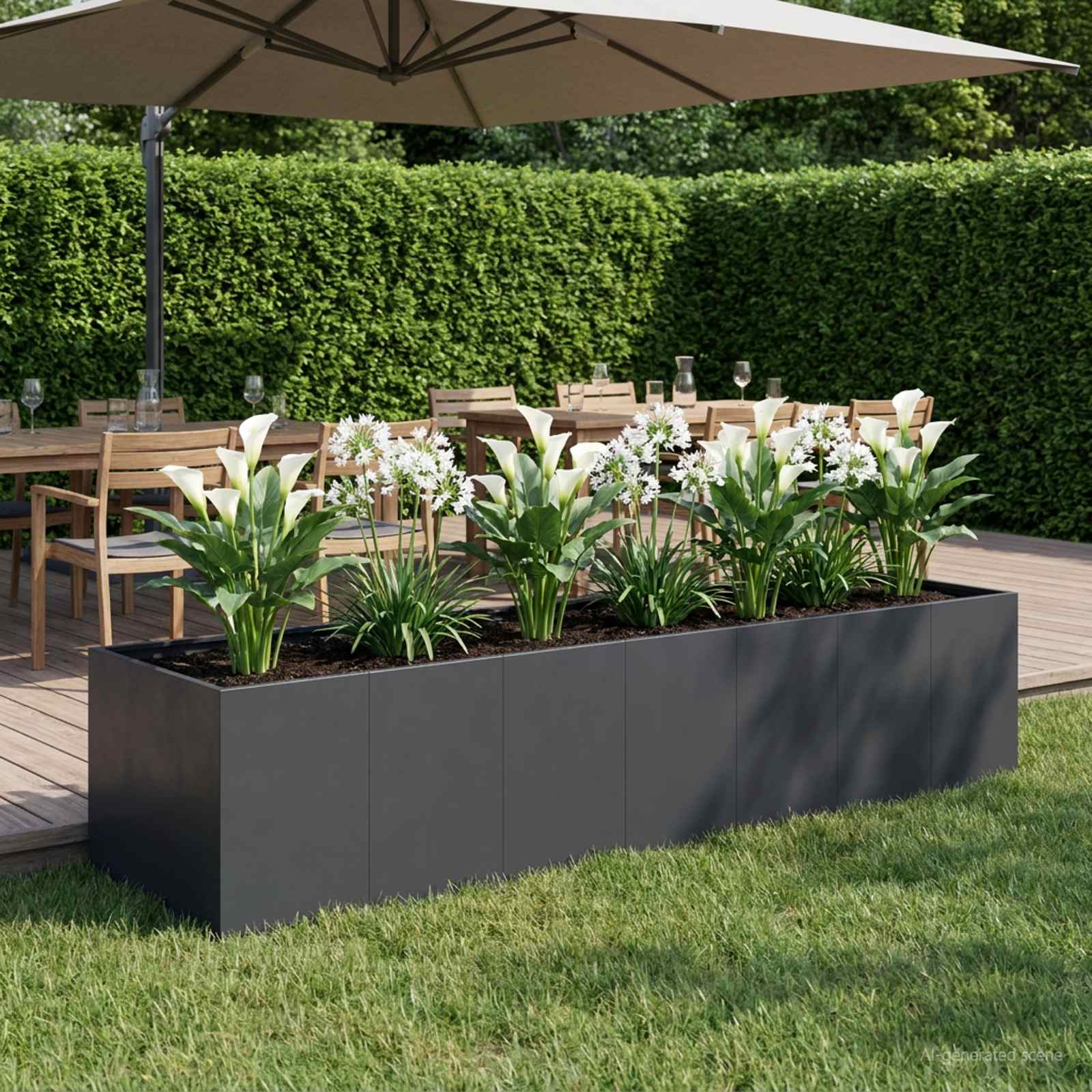 Plantenbak Zwart 280 x 80 x 60 cm Koudgewalst staal image 1