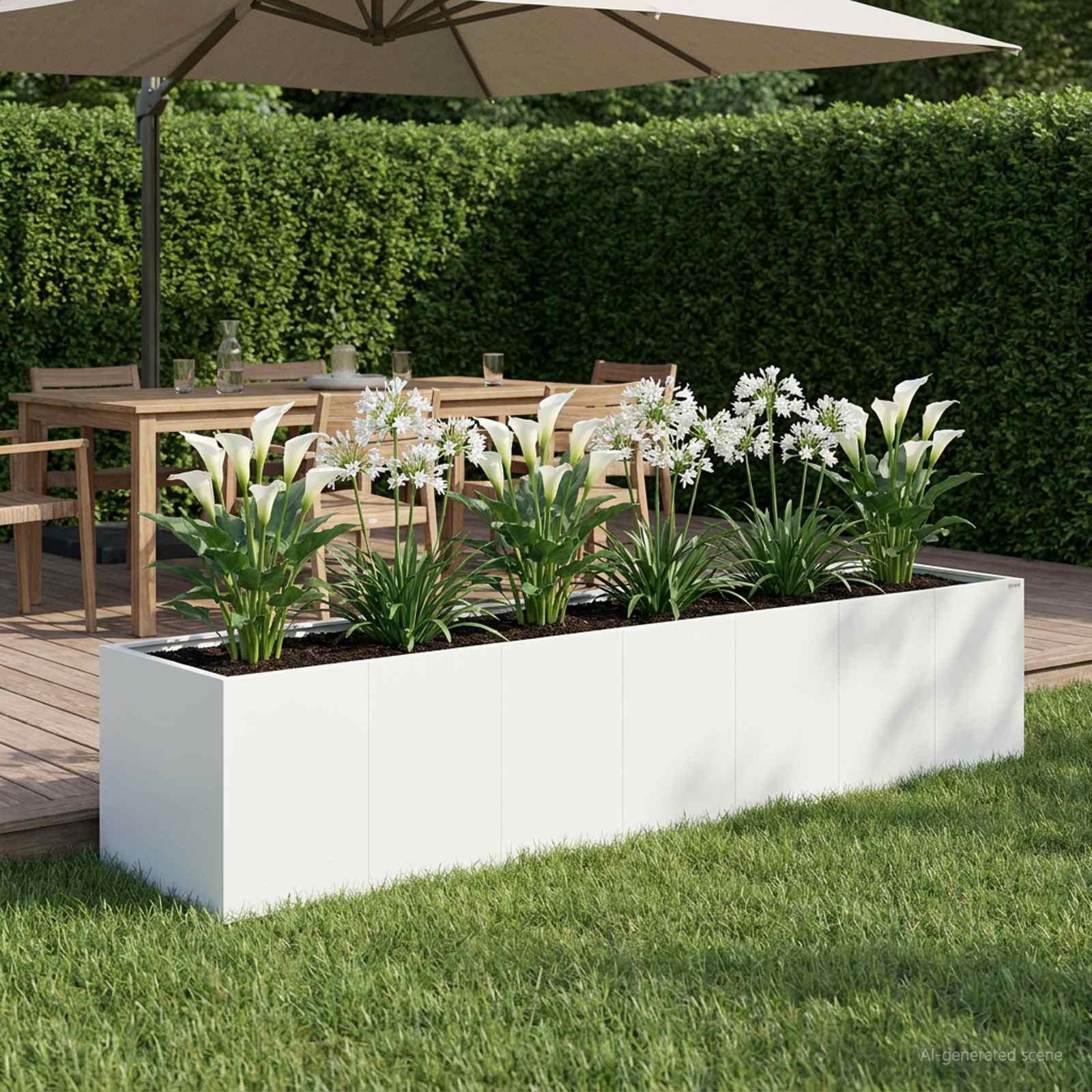 Plantenbak Wit 280 x 80 x 60 cm Koudgewalst staal image 1