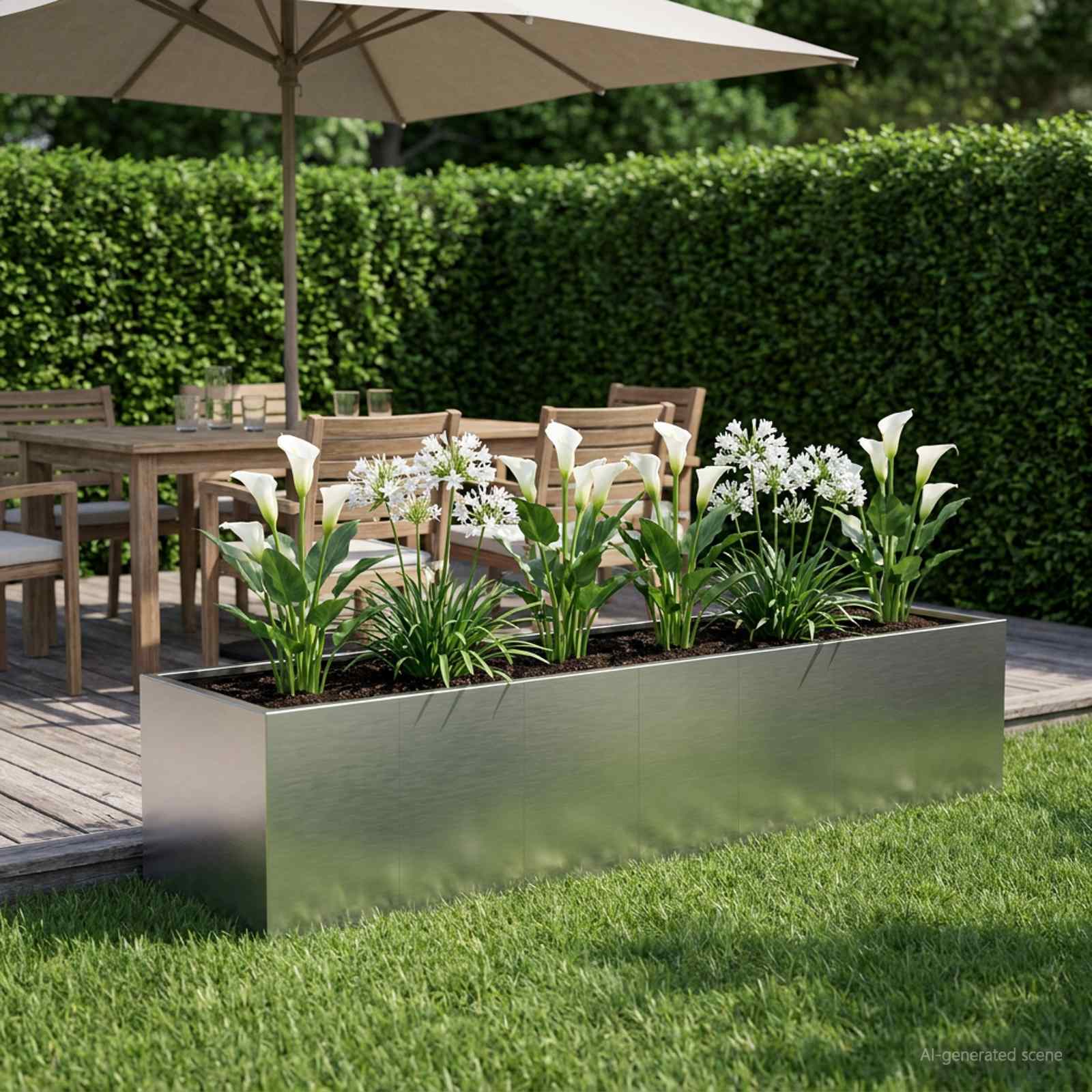 Plantenbak zilver 280 x 80 x 60 cm Roestvrij staal image 1