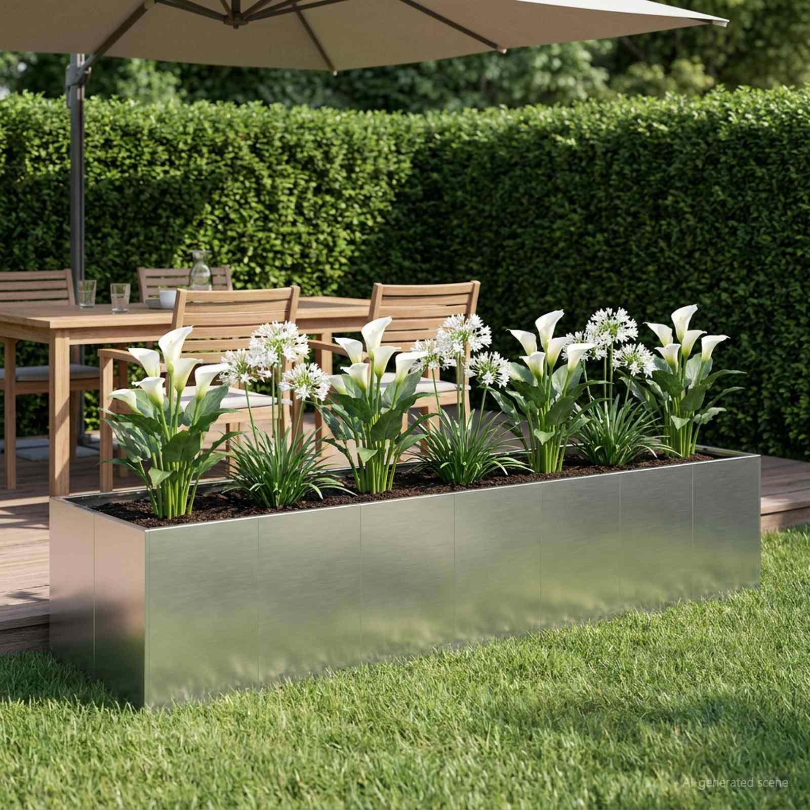 Plantenbak zilver 280 x 80 x 60 cm Gegalvaniseerd staal image 1