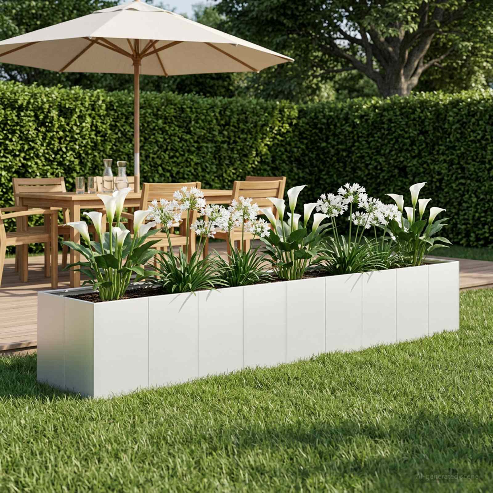 Plantenbak Wit 360 x 80 x 60 cm Koudgewalst staal image 1