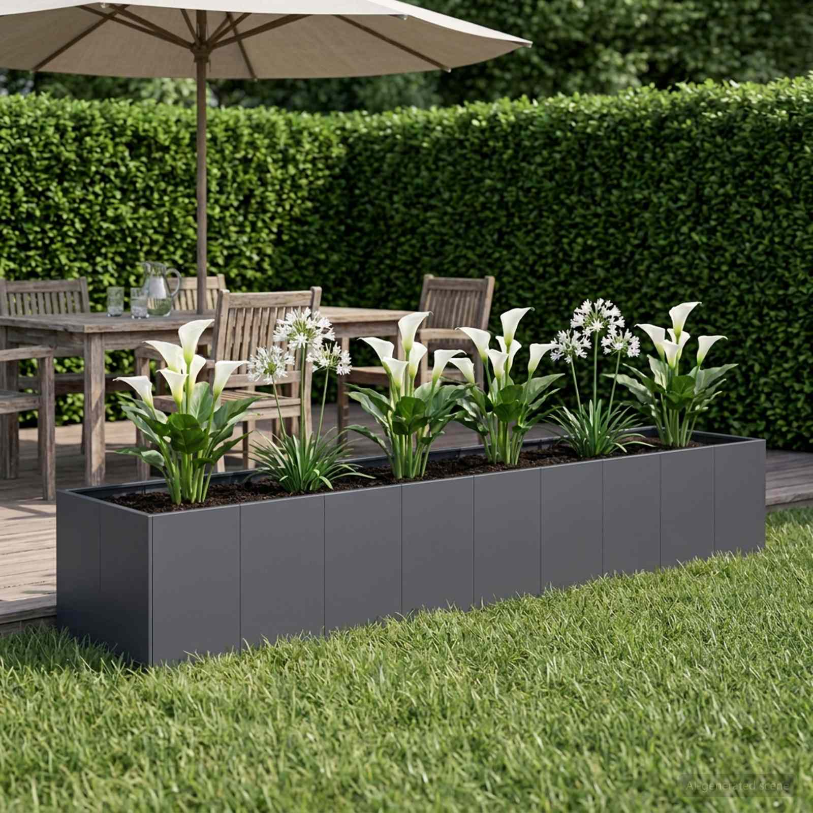 Plantenbak Antraciet 360 x 80 x 60 cm Koudgewalst staal image 1