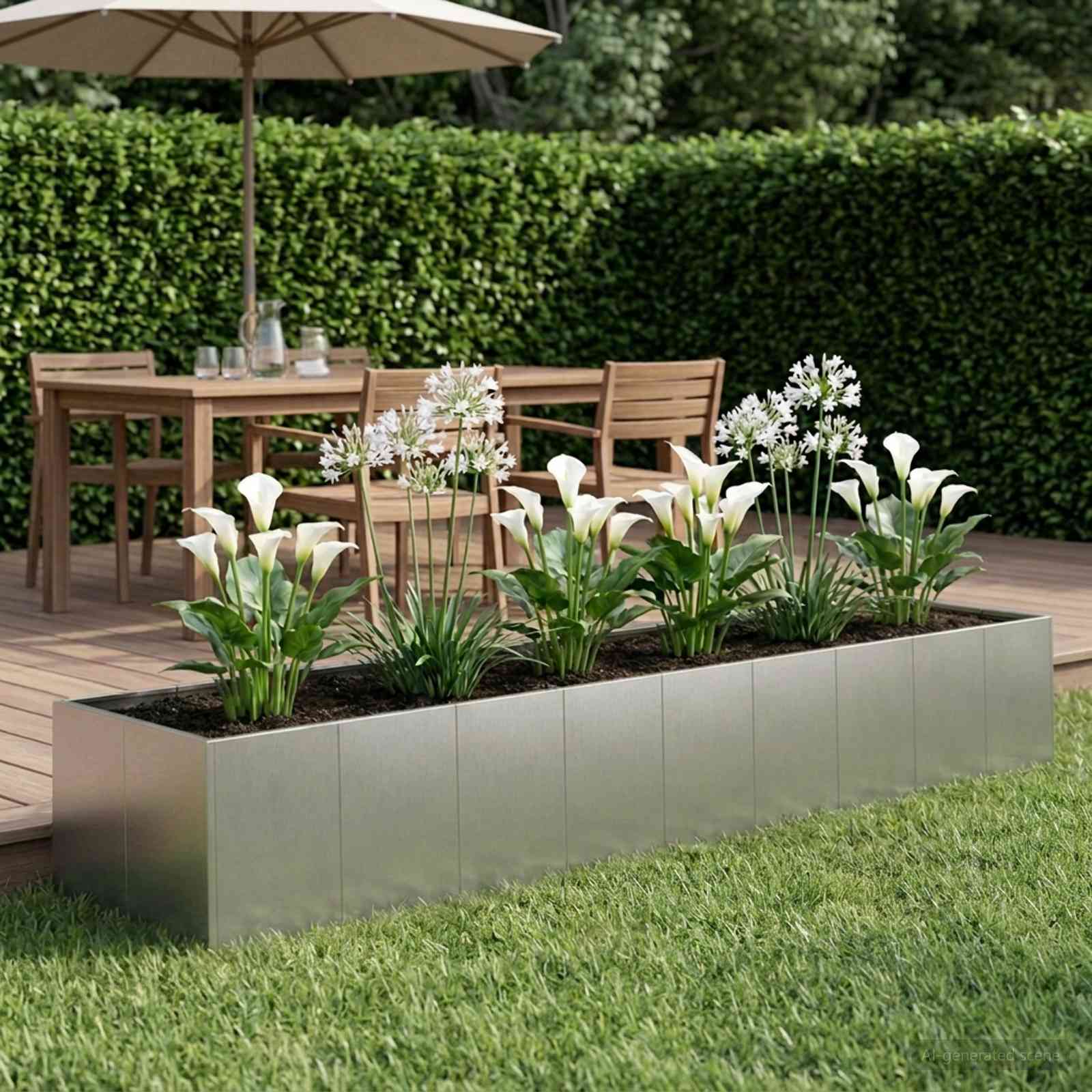 Plantenbak zilver 360 x 80 x 60 cm Roestvrij staal image 1