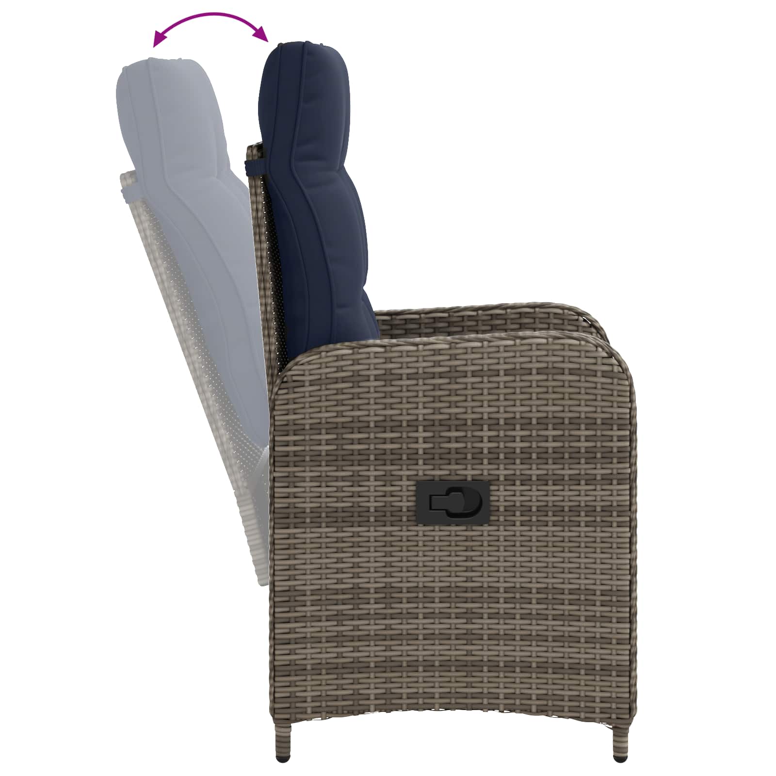 vidaXL Outdoortisch-Set 9 stk. PE Rattan und pulverbeschichteter Stahl – Bild 8