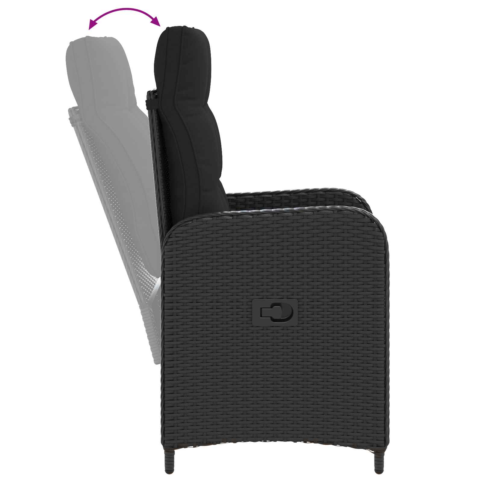 Zunanja jedilnica 3 pcs PE ratan in prašno premazano jeklo - slika 6