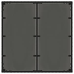 Zahradní jídelní sada 3 pcs Černá 90 x 90 x 75 cm polyratan - obrázek 4
