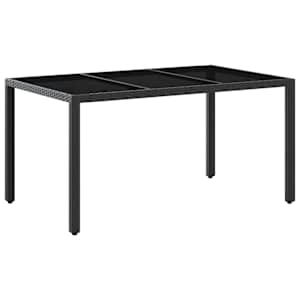Zahradní jídelní sada 5 pcs Černá 150 x 90 x 75 cm polyratan - obrázek 3