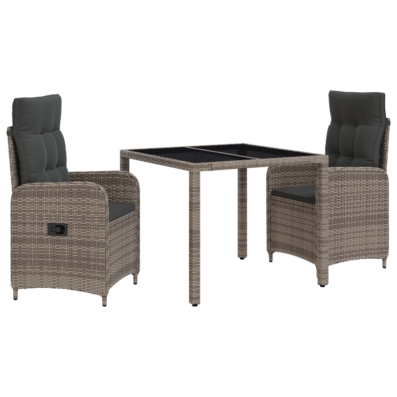 Zunanja jedilnica 3 pcs PE ratan in prašno premazano jeklo