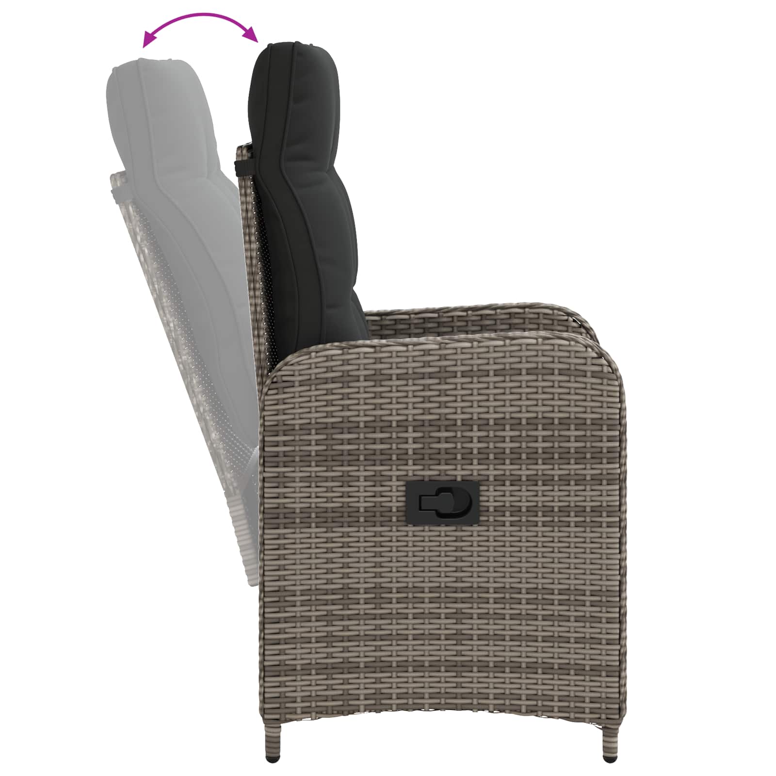 Zunanja jedilnica 3 pcs PE ratan in prašno premazano jeklo - slika 6