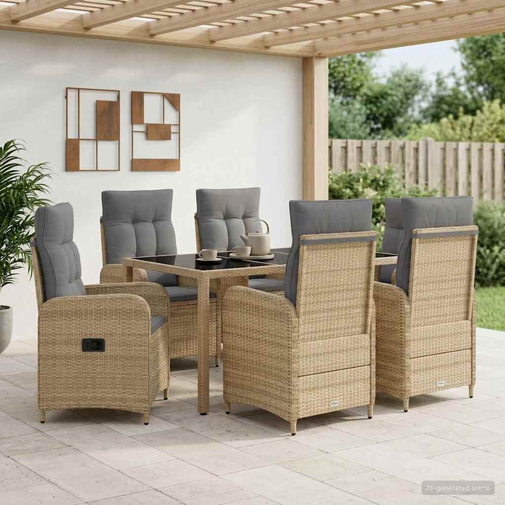 Комплект за хранене на открито 7 pcs Бежов и Светло Сив – изображение 3