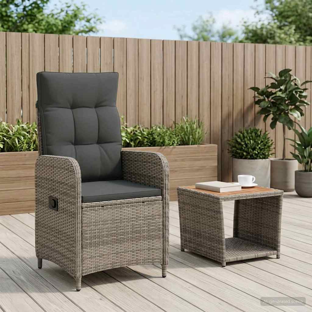 vidaXL Tuin loungeset 2 st Licht Grijs en Donker Grijs