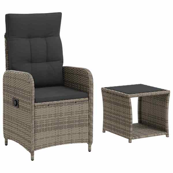 vidaXL Aia lounge komplekt 2 tk Hall ja tumehall Pol&uuml; rattan ja klaas