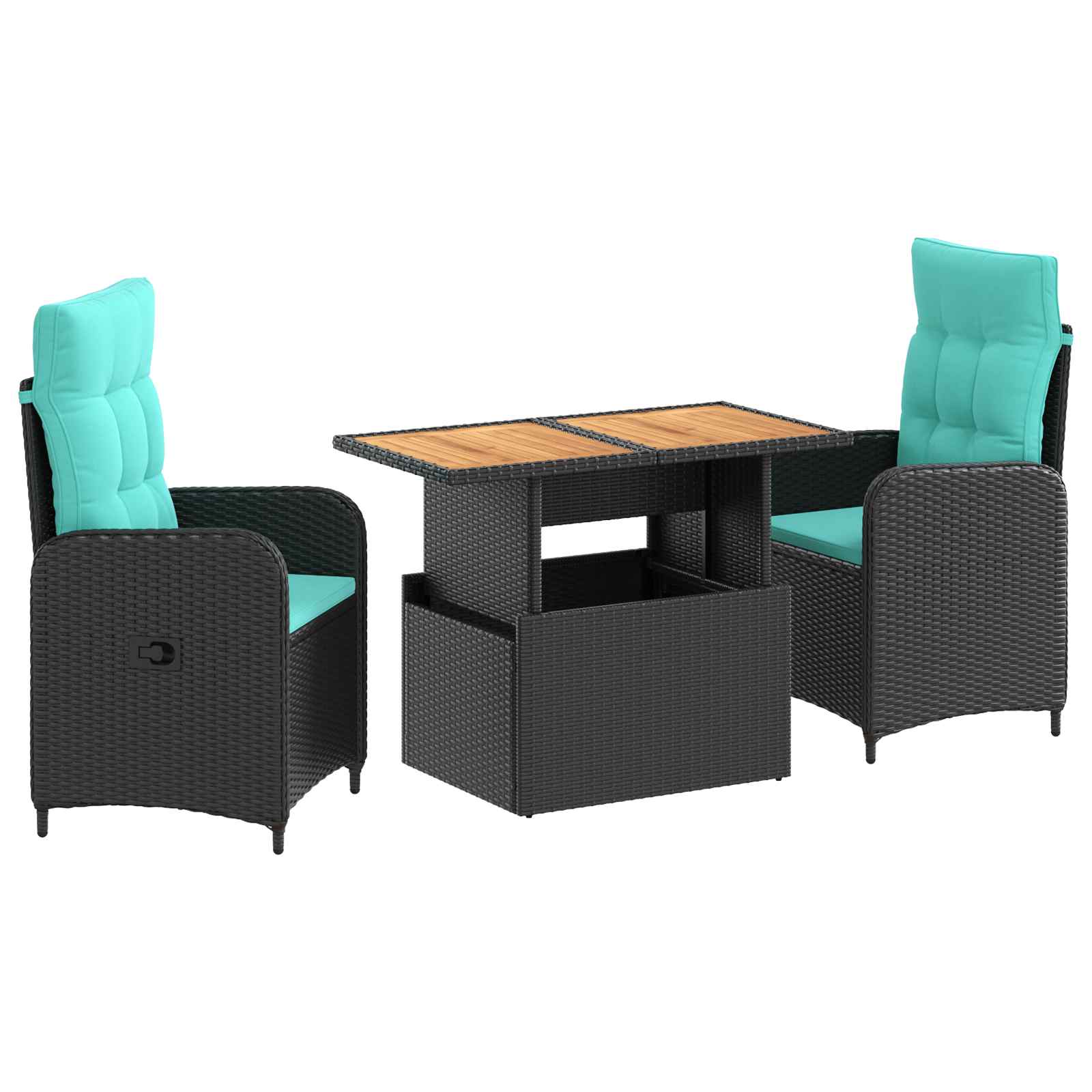 Zunanja jedilnica 3 pcs poli ratan - slika 2