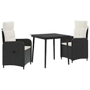 Set miz za kavč z blazino z blazino 3 pcs Črna in krem bela