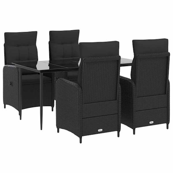 vidaXL Diivanilaua komplekt 5 tk PE rattan ja pulberkattega teras