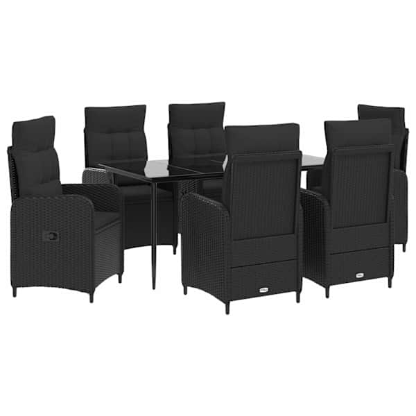 vidaXL Diivanilaua komplekt 7 tk PE rattan ja pulberkattega teras