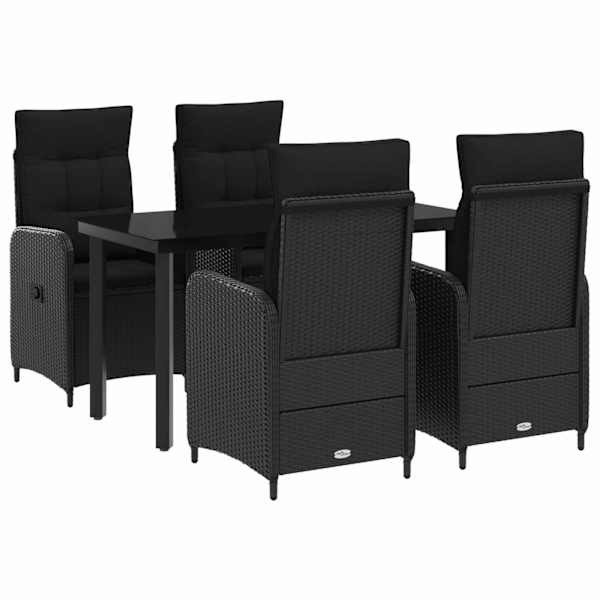 vidaXL Aia s&ouml;&ouml;gilaudade komplekt 5 tk Must