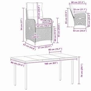 Sada konferenčních stolků s polštářem s polštářem 5 pcs - obrázek 9