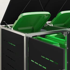 Skladování odpadkového kontejneru for 4 Bins 240L Nerezová ocel - obrázek 5