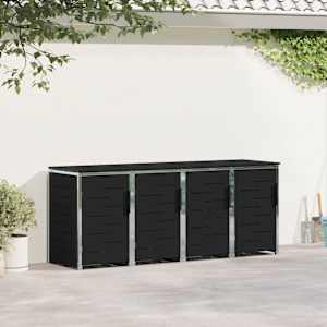 Shranjevanje koša za odpadke Črna 276 x 77,5 x 112,5 cm