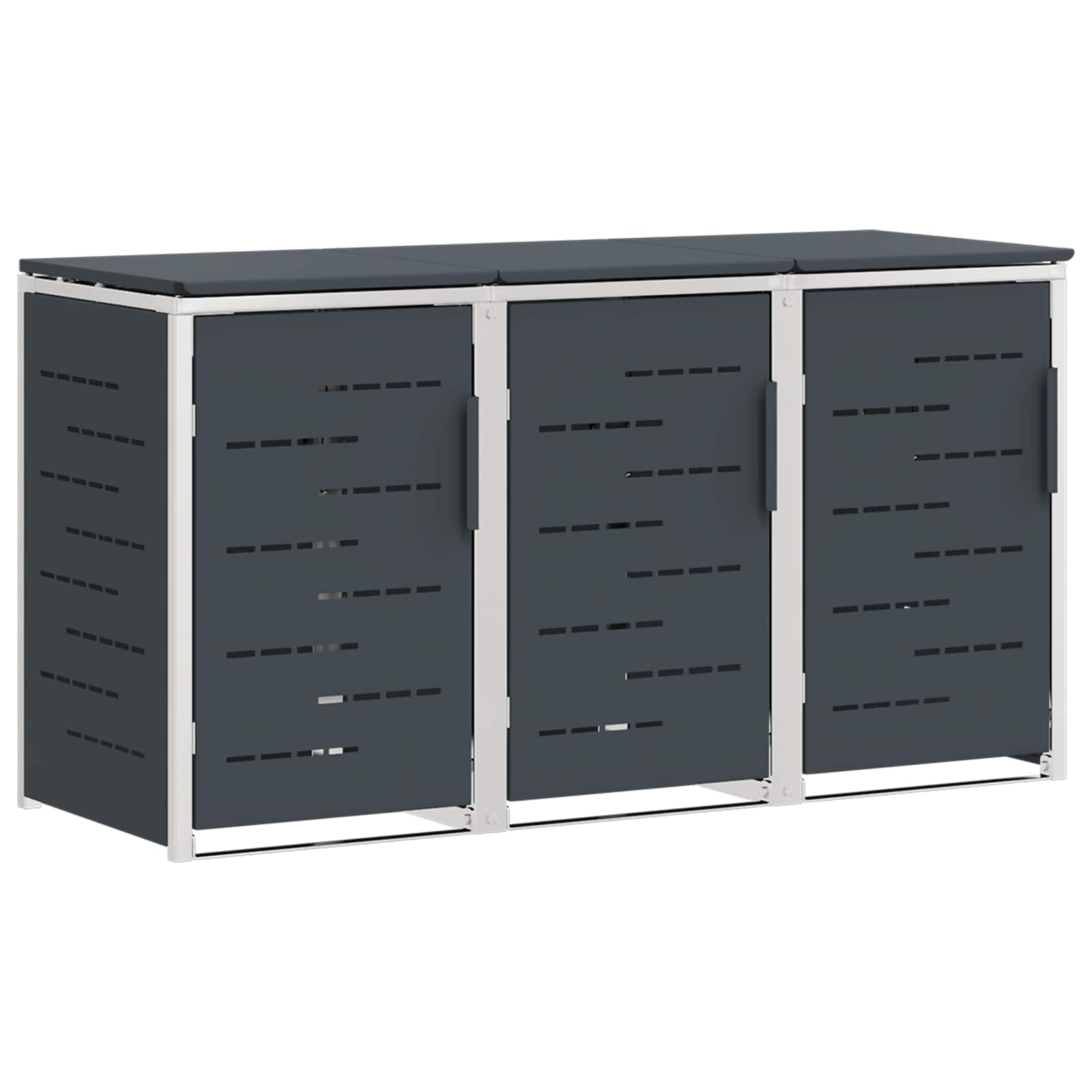 Opbergcontainer voor wielen voor 3 containers gemaakt van roestvrijstaal image 2