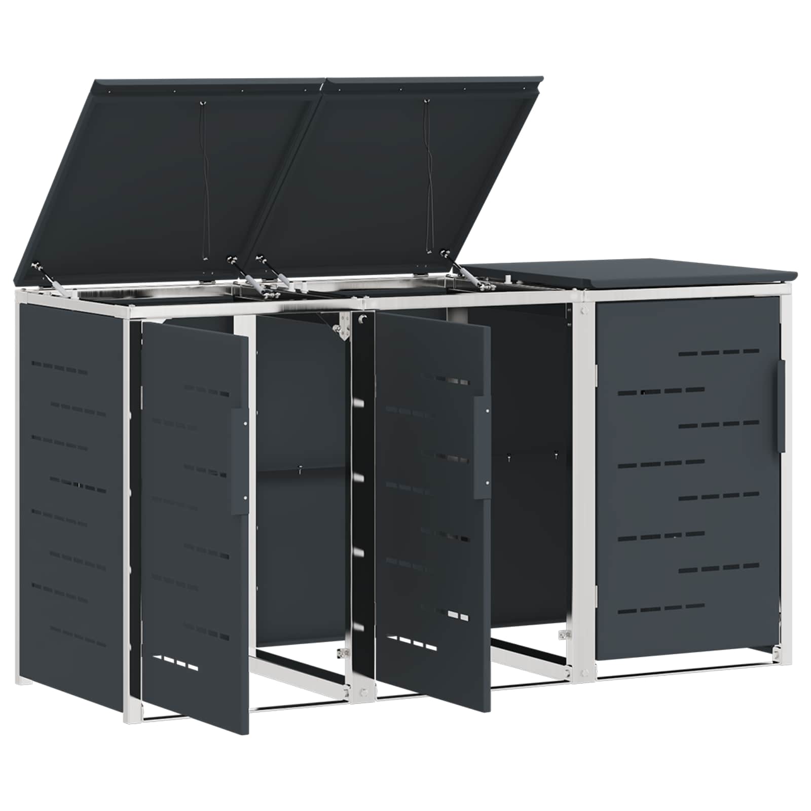 Opbergcontainer voor wielen voor 3 containers gemaakt van roestvrijstaal image 6