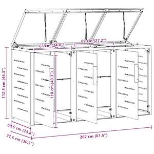 Skladování odpadkového kontejneru for 3 Bins 240L Nerezová ocel - obrázek 12