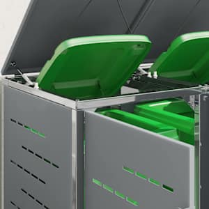 Skladování odpadkového kontejneru for 4 Bins 240L Nerezová ocel - obrázek 5