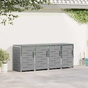 Skladování odpadkového kontejneru for 4 Bins 240L Nerezová ocel - obrázek 1