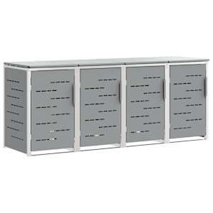 vidaXL Ratastega pr&uuml;gikasti hoidmine for 4 Bins 240L Roostevaba teras