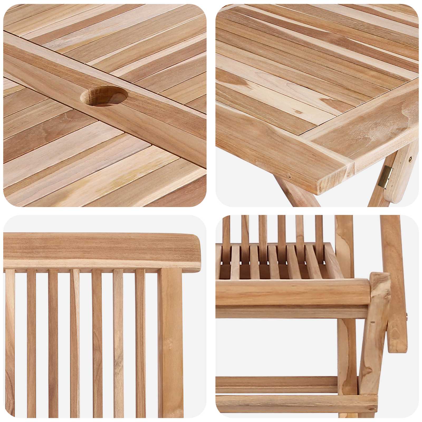 Set vrtn furniture 7 kos Naravna Trden tikov les - slika 6