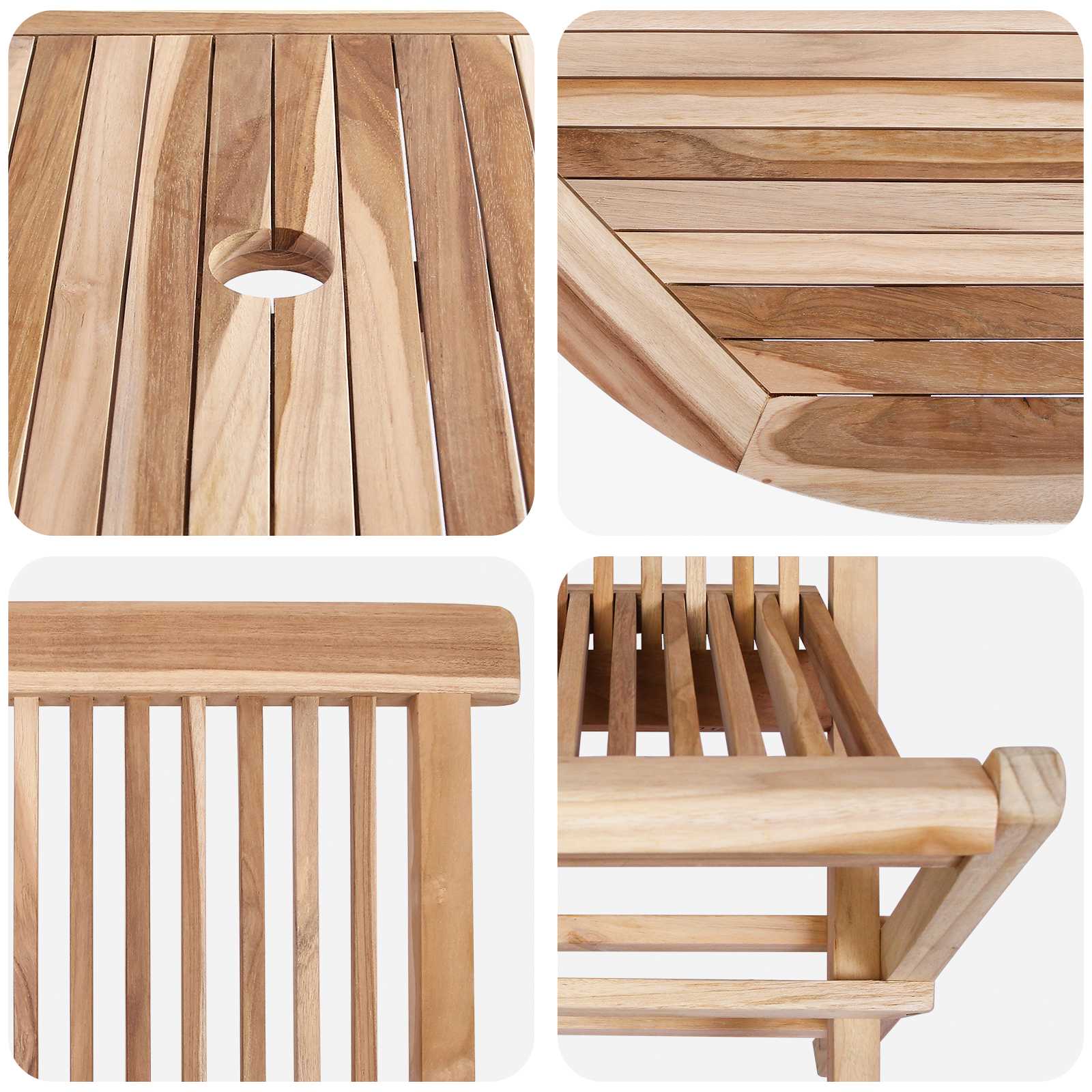 Set vrtn furniture 9 kos Naravna Trden tikov les - slika 6