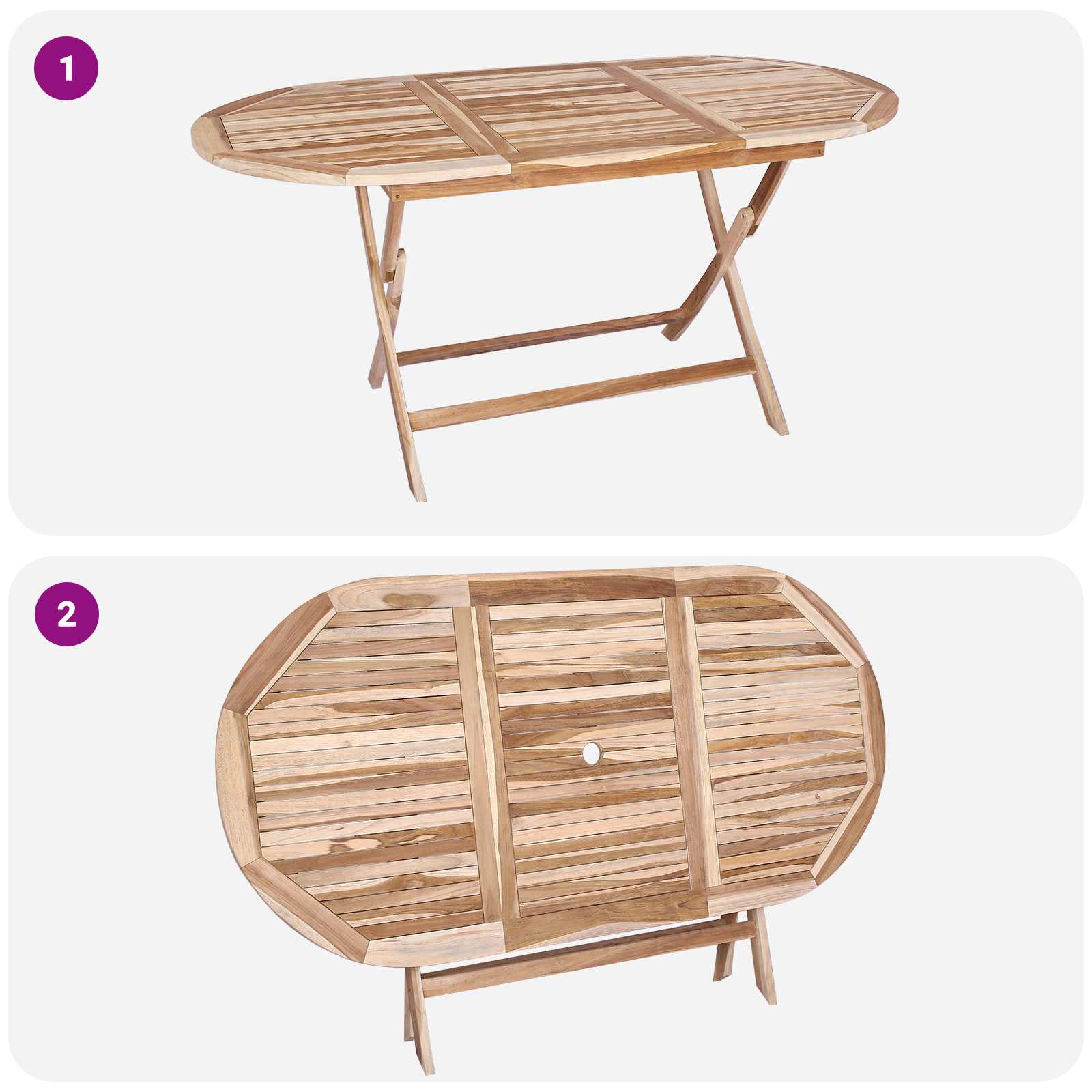 Set vrtn furniture 9 kos Naravna Trden tikov les - slika 7