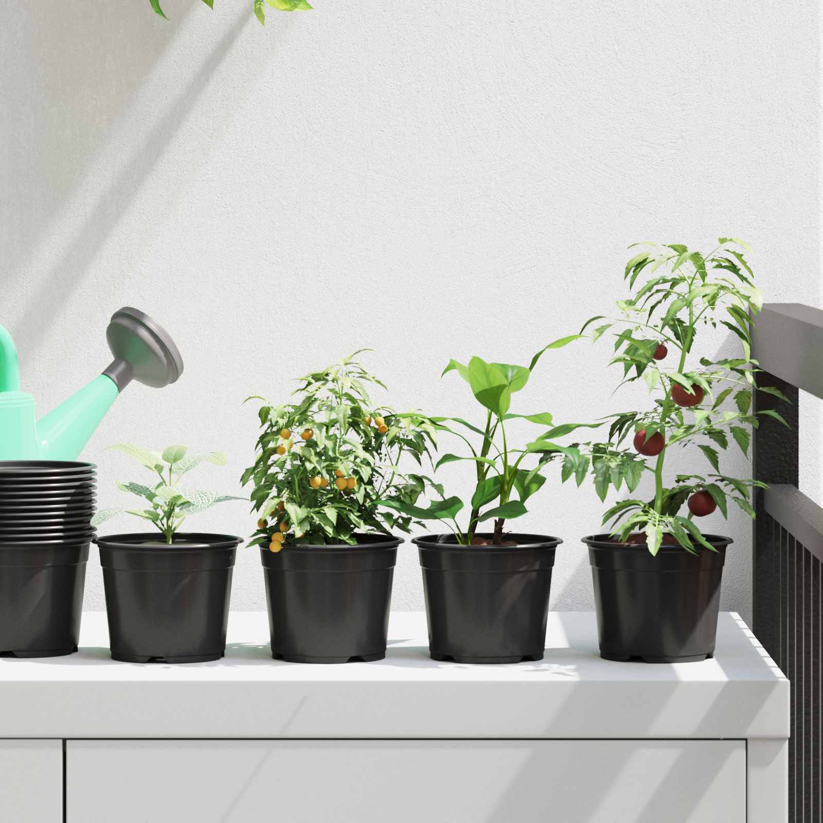 vidaXL Vaza pentru flori 100 pcs Negru Ø 15 x 12.5 cm Plastic