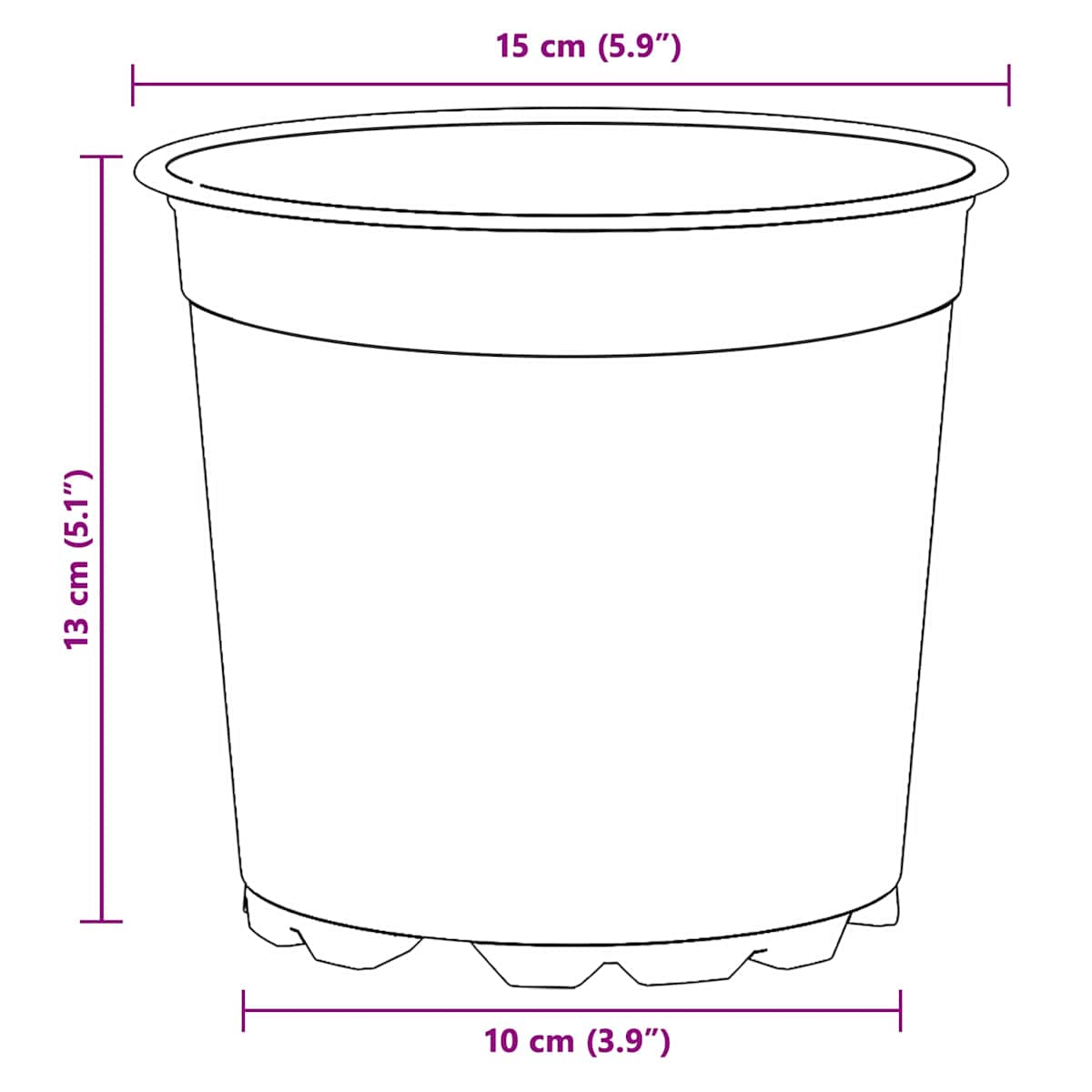 Rund Blomsterpotte Ø 15 x 13 cm Plastik - Billede 11